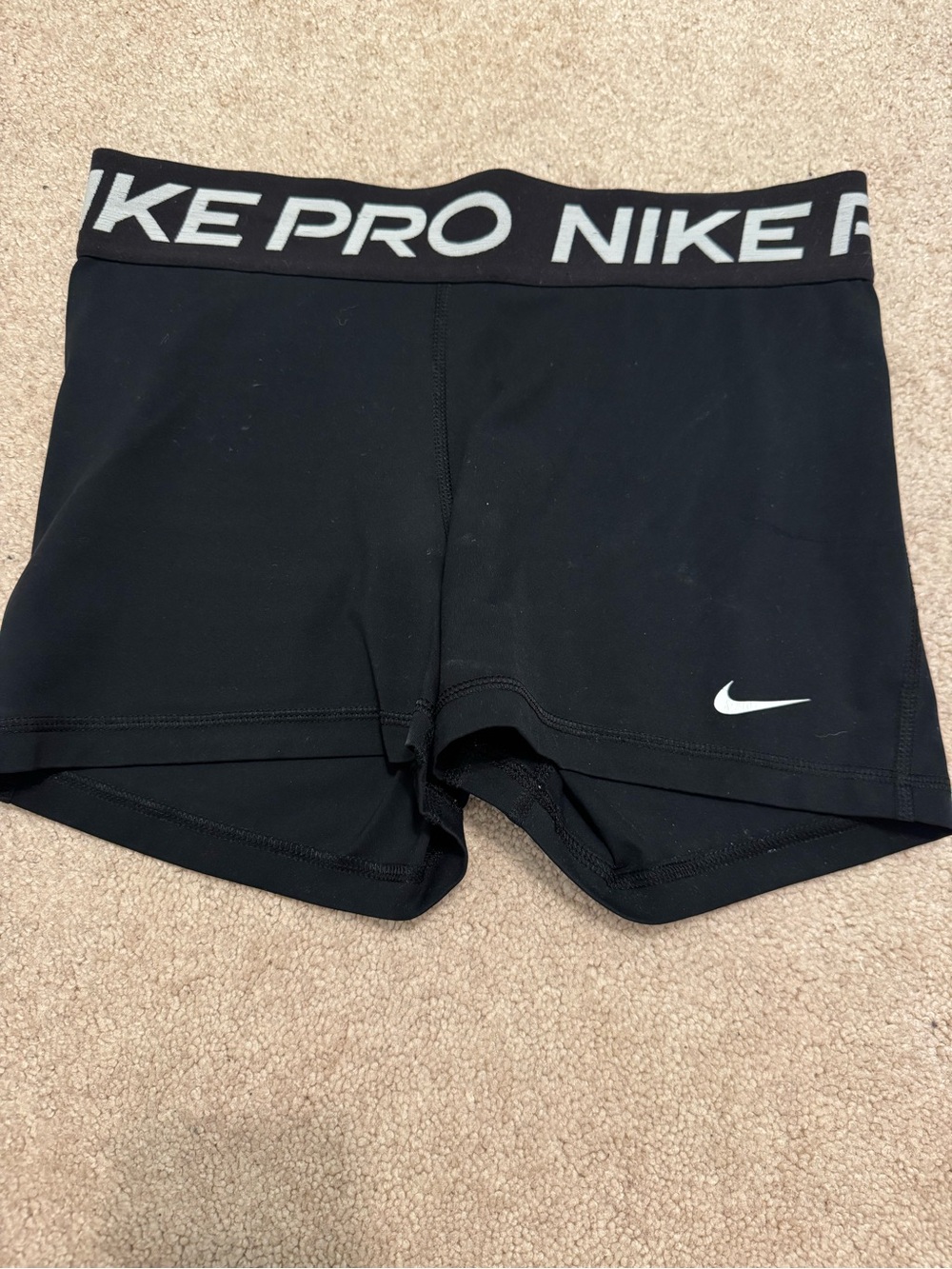 Nike Black Dri-FIT Athletic Shorts with White Swoosh
